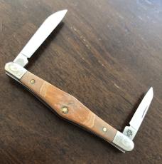 2004 Stamped - Case XX Fossilized Mammoth Ivory Tuxedo Knife -  I2156 SS - SN 48 - Scrolled Bolsters