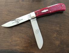2007 - Great Eastern Cutlery (GEC) Northfield - Red Barnboard Bone #23 Pioneer Trapper Knife