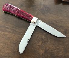 2007 - Great Eastern Cutlery (GEC) Northfield - Red Barnboard Bone #23 Pioneer Trapper Knife