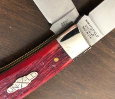 2007 - Great Eastern Cutlery (GEC) Northfield - Red Barnboard Bone #23 Pioneer Trapper Knife