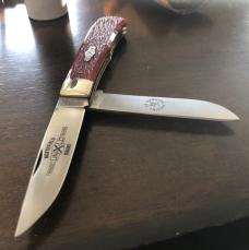 2007 - Great Eastern Cutlery (GEC) Northfield - Red Barnboard Bone #23 Pioneer Trapper Knife