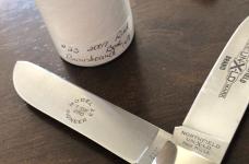 2007 - Great Eastern Cutlery (GEC) Northfield - Red Barnboard Bone #23 Pioneer Trapper Knife