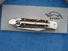 5-3/4" Hubertus (08-cm) Genuine Stag Springer Automatic Pocket Knife clip point blade III 5-3/4" Hubertus (08-cm) Genuine Stag Springer Automatic Pocket Knife clip point blade III