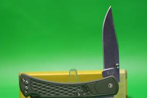 Buck 110 Slim Select Folding Hunter 3.75" Plain Blade, OD Green GFN Handles, Deep Carry Pocket Clip 