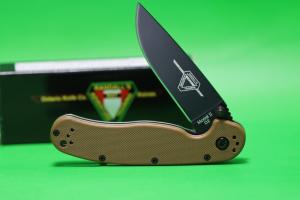 Ontario RAT Model 2 Liner Lock Knife Coyote Brown Nylon (3" Black D2) 8830CB