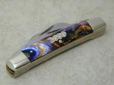 Bulldog Brand Germany Purple Swirl "Anno Domini 2000" Etch 4 Blade Congress Knife c.2000