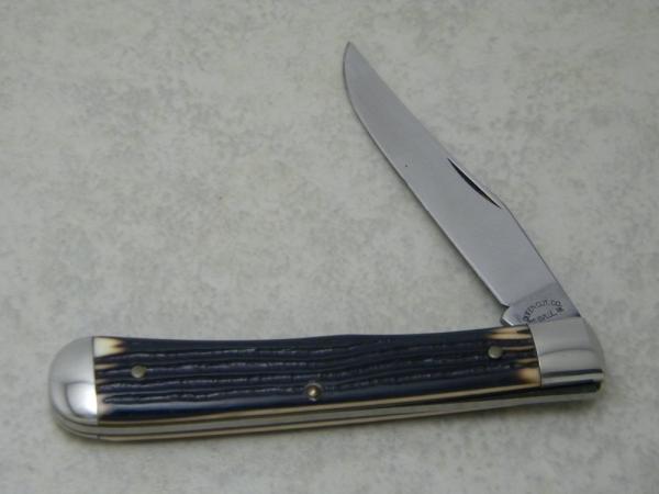 Queen Cut. Co. Titusville, PA # 11 Imitation Winterbottom Bone Farmers Jack Slimline Trapper Knife Queen Cut. Co. Titusville, PA # 11 Imitation Winterbottom Bone Farmers Jack Slimline Trapper Knife