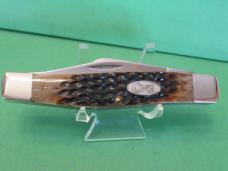 Case XX 1987 Raised Letter Shield Brown Bone Large Stockman Pattern # 6375