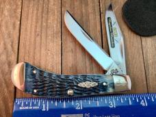 Case Tony Bose Designed Small Saddlehorn Mediterranean Blue Pocket Worn Rogers Jigged Bone 2005 CCC Case Tony Bose Designed Small Saddlehorn Mediterranean Blue Pocket Worn Rogers Jigged Bone 2005 CCC
