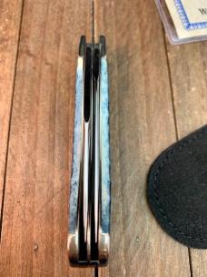 Case Tony Bose Designed Small Saddlehorn Mediterranean Blue Pocket Worn Rogers Jigged Bone 2005 CCC Case Tony Bose Designed Small Saddlehorn Mediterranean Blue Pocket Worn Rogers Jigged Bone 2005 CCC