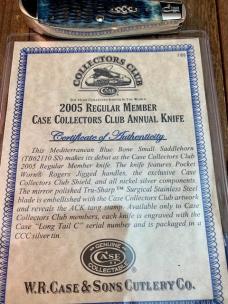 Case Tony Bose Designed Small Saddlehorn Mediterranean Blue Pocket Worn Rogers Jigged Bone 2005 CCC Case Tony Bose Designed Small Saddlehorn Mediterranean Blue Pocket Worn Rogers Jigged Bone 2005 CCC