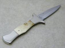 Frost Cutlery Surgical Steel Japan Scrimshawed Bone Black Widow Maker Lockback Knife