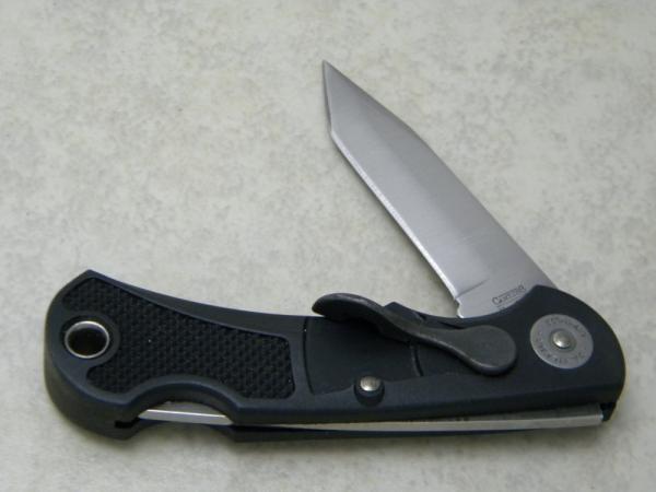 Camillus New York USA LEV-R-LOX Lever Open Lockback Tanto Blade Knife
