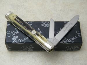 Queen Cut. Co. Titusville PA #96 Carved Stag Bone Doctor's Knife in Box
