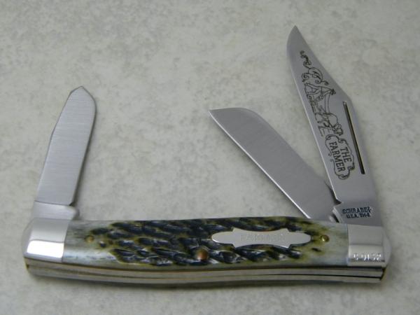 Schrade + USA TM-1 Green Bone "The Farmer" Stockman Knife Schrade + USA TM-1 Green Bone "The Farmer" Stockman Knife