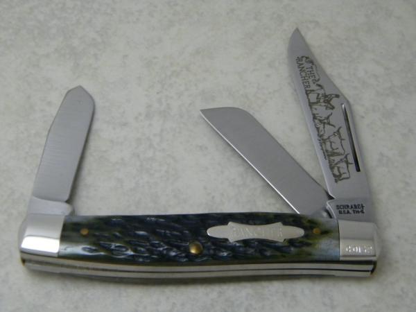 Schrade + USA TM-5 Green Bone "The Rancher" Stockman Knife Schrade + USA TM-5 Green Bone "The Rancher" Stockman Knife