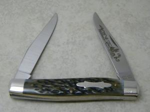 Schrade + USA TM-3 Green Bone "The Fisherman" Muskrat Knife 