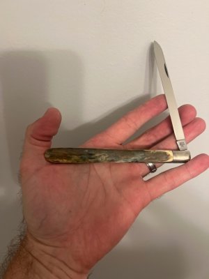 1974 Case XX Stainless USA 6 Dots 4100 Custom Rare Blue Mammoth Bark Ivory Handles Melon Tester 