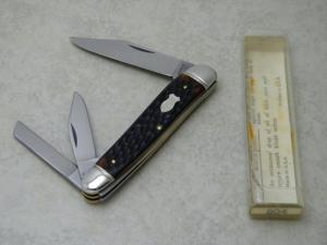 Schrade Walden NY USA Jigged Delrin 804 Split Backspring Whittler Knife in Tube c.1952-1973