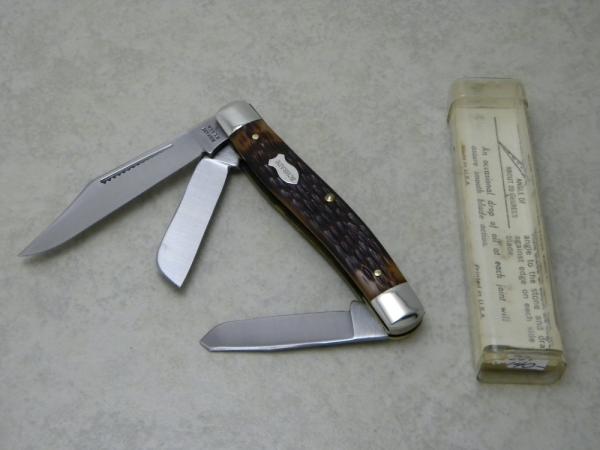 Schrade NY USA Jigged Delrin 881 Premium Stockman Knife in Tube c.1973-1986 Schrade NY USA Jigged Delrin 881 Premium Stockman Knife in Tube c.1973-1986