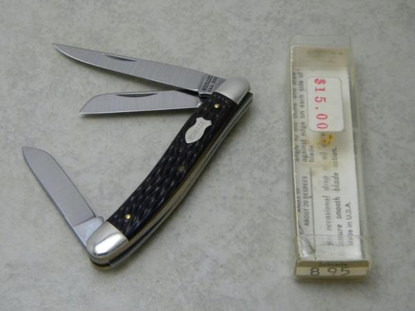 Schrade USA Jigged Delrin 895 Slim Premium Stockman Knife in Tube c.1970's Schrade USA Jigged Delrin 895 Slim Premium Stockman Knife in Tube c.1970's