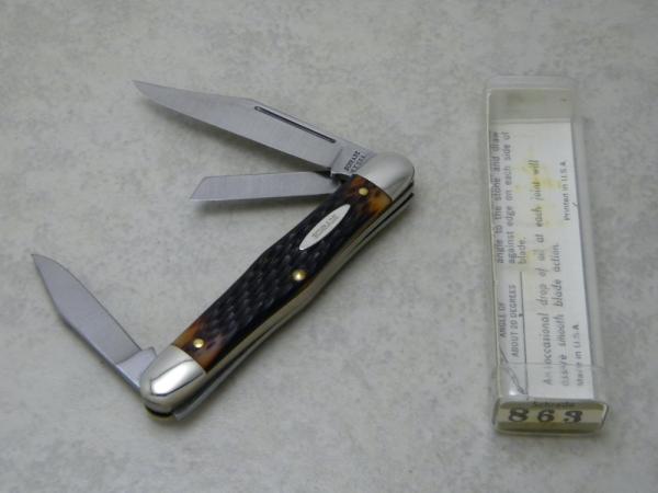Schrade NY USA Jigged Delrin 863 Balloon Stockman Knife in Tube c.1970's Schrade NY USA Jigged Delrin 863 Balloon Stockman Knife in Tube c.1970's
