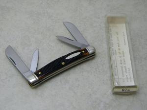 Schrade Walden NY USA Jigged Delrin 974 Congress Knife in Tube c.1970's