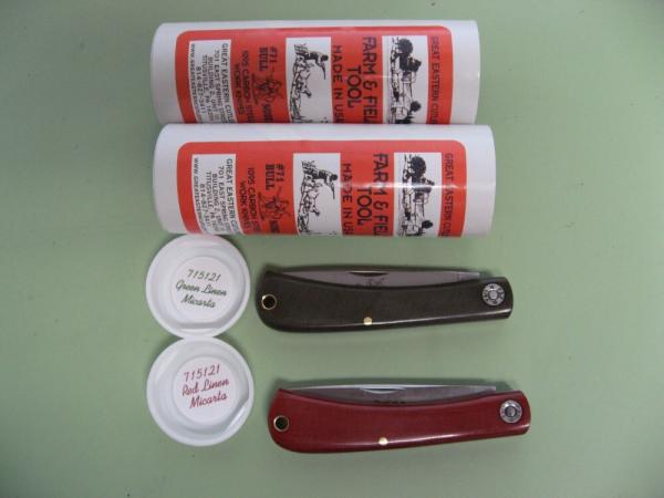 GREAT EASTERN 715121 BULL NOSE GREEN AND RED LINEN MICARTA PAIR GREAT EASTERN 715121 BULL NOSE GREEN AND RED LINEN MICARTA PAIR