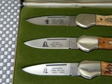 Frost Cutlery Surgical Steel Japan Indians of the West Lockback 3 Knife Set in Box