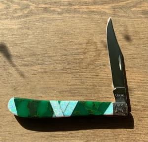 CASE Slimline Trapper Arizona Jade/Opal Inlaid
