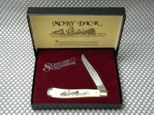 Schrade + USA SC503 Moby Dick Scrimshawed Slimline Trapper Linerlock Knife in Box