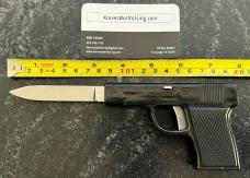 Rare Vintage Pistol Out The Front (OTF) Switchblade Knife, From Spain With Original Holster Sheath 