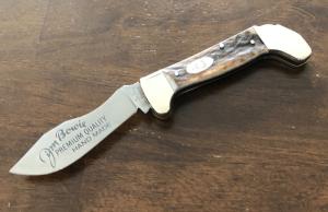 Genuine Stag - German Eye Manufactured Jim Bowie Lockback Knife - Solingen Germany - 4" Closed