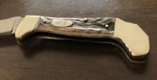 Genuine Stag - German Eye Manufactured Jim Bowie Lockback Knife - Solingen Germany - 4" Closed Genuine Stag - German Eye Manufactured Jim Bowie Lockback Knife - Solingen Germany - 4" Closed