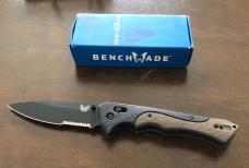 Benchmade 610SBK Blackwood Designed Rukus Knife - S30V Steel Partially Serrated Blade - 5.95" Closed