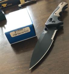 Benchmade 610SBK Blackwood Designed Rukus Knife - S30V Steel Partially Serrated Blade - 5.95" Closed