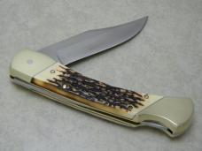 Uncle Henry Schrade + USA LB7 Staglon Bear Paw "Tennessee Collection" Folding Lockback Knife & Pouch Uncle Henry Schrade + USA LB7 Staglon Bear Paw "Tennessee Collection" Folding Lockback Knife & Pouch