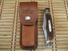 SCHRADE OLD TIMER 125OT MUSTANG VINTAGE USA MADE HIGH CARBON STEEL KNIFE AND ORIGINAL LEATHER SHEATH