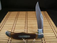 SCHRADE OLD TIMER 125OT MUSTANG VINTAGE USA MADE HIGH CARBON STEEL KNIFE AND ORIGINAL LEATHER SHEATH