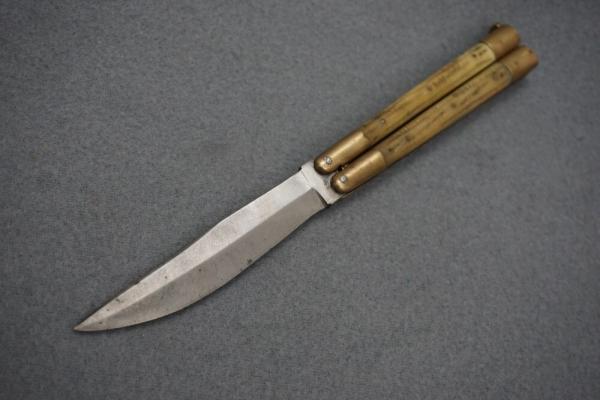 ++ Vintage Traditional Philippines Balisong Butterfly Knife w/Stag Handle Scales ++