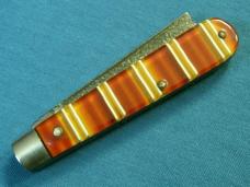 VINTAGE UNITED BOKER CANDY STRIPE HANDI RAZOR UC 122CS FANCY FOLDING POCKET KNIFE KNIVES OLD