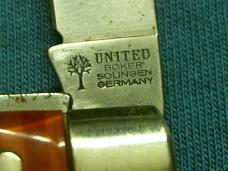 VINTAGE UNITED BOKER CANDY STRIPE HANDI RAZOR UC 122CS FANCY FOLDING POCKET KNIFE KNIVES OLD