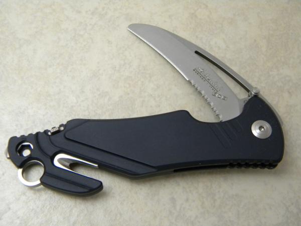 Lionsteel Antonini SOS Black Anodized Aluminum w/ Belt Cutter Linerlock Tactical Knife