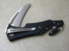 Lionsteel Antonini SOS Black Anodized Aluminum w/ Belt Cutter Linerlock Tactical Knife