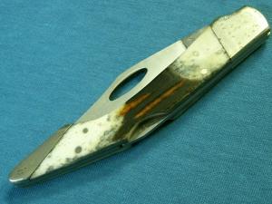 FROST CUTLERY JAPAN BONE HANDLE LOCKBACK FOLDING JACK POCKET KNIFE KNIVES HOOF OLD