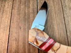 Moki Lakota Teal Custom Brown Jasper with Inlays Seki Japan Moki Lakota Teal Custom Brown Jasper with Inlays Seki Japan