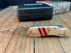 Moki Lakota Teal Custom Brown Jasper with Inlays Seki Japan Moki Lakota Teal Custom Brown Jasper with Inlays Seki Japan