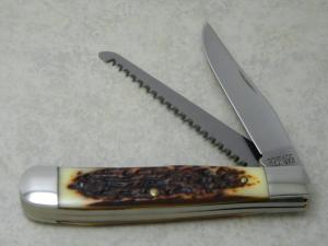 Schrade USA 97OT Old Timer Staglon Buzzsaw Linerlock Trapper Knife