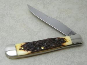 Schrade USA 97OT Old Timer Staglon Buzzsaw 1 Blade Trapper Knife