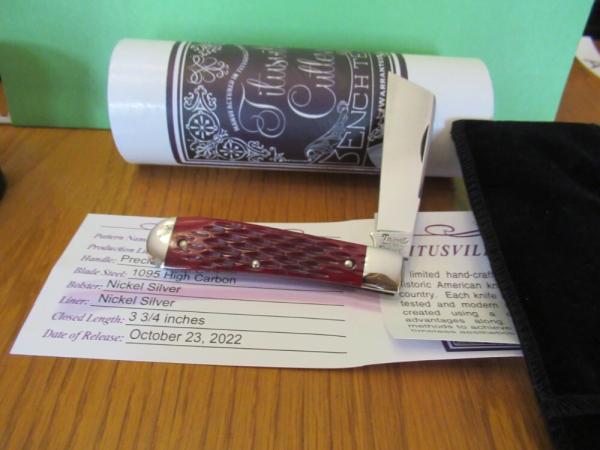 Titusville Cutlery Big Easy Cotton Knife Precious Stone Jigged Bone Handles
